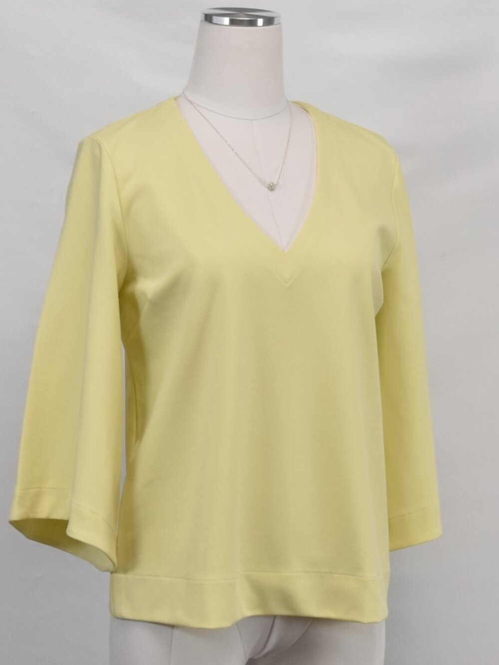 Ann Taylor Yellow V-Neck Blouse Small